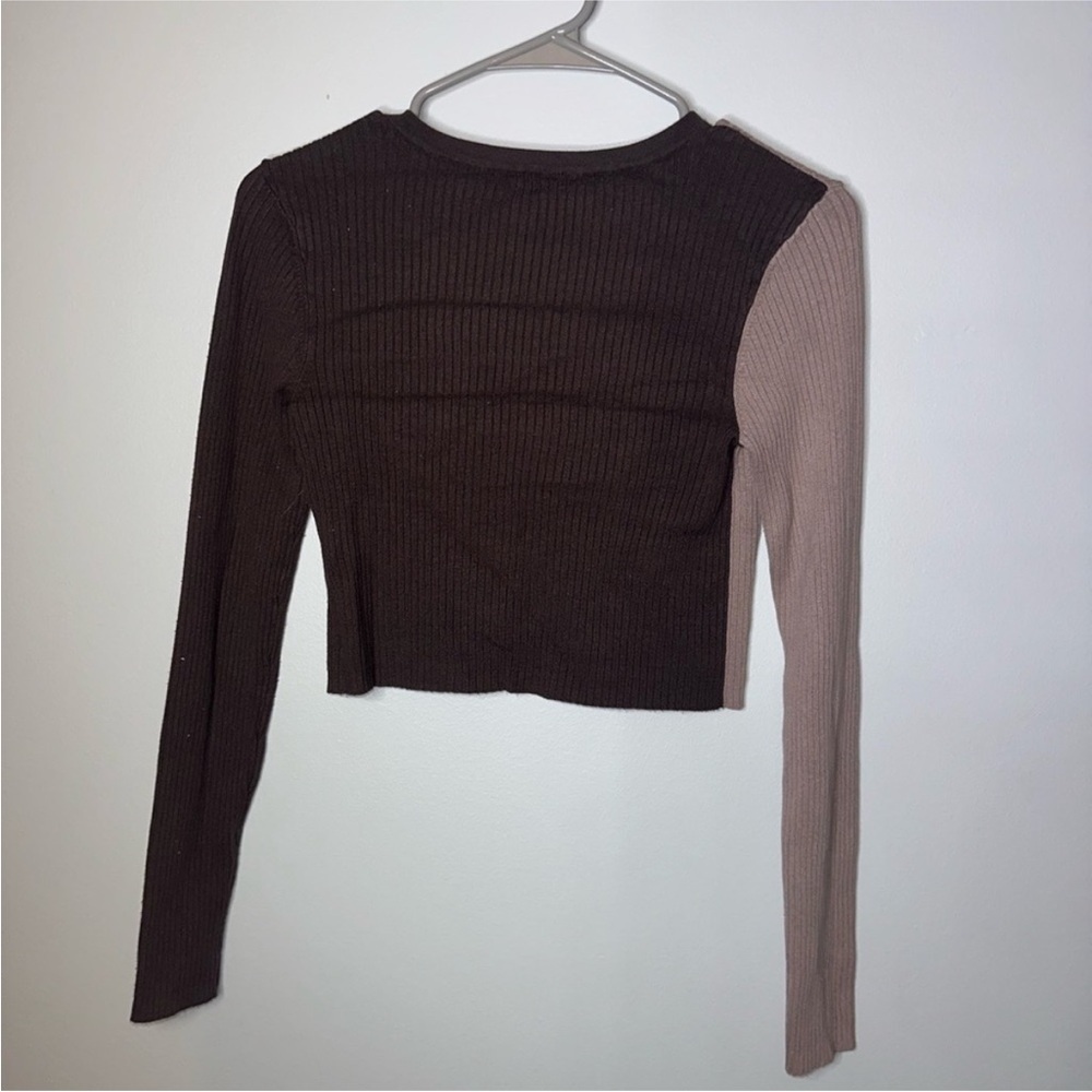 GARAGE Crop Ribbed Colorblock Sweater - Picture 5 of 7